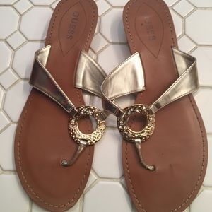 Gold GUESS sandals